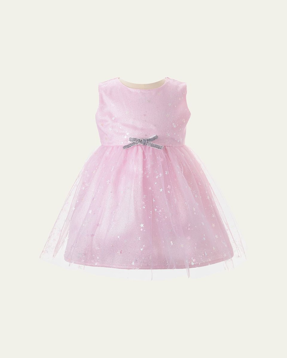 Girl's Sparkle Star Tulle Dress, Size 6M-24